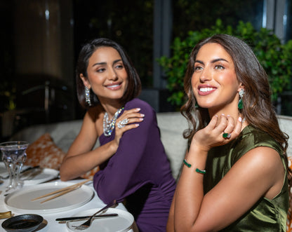 Hanging Diamond & Emerald Earrings