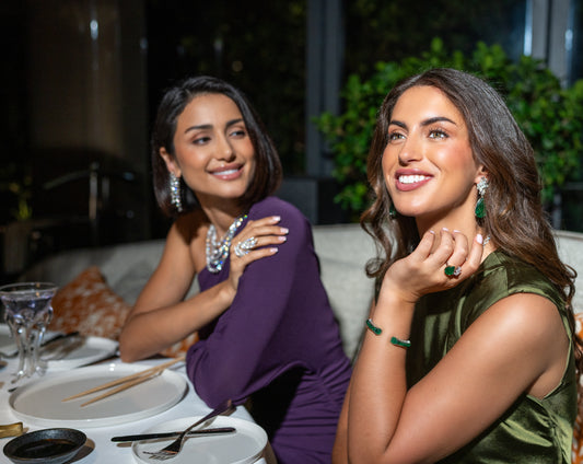 Hanging Diamond & Emerald Earrings