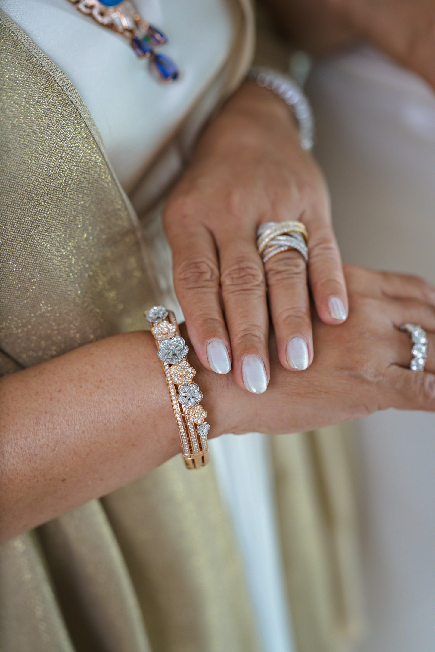 Floral Diamond Bangle